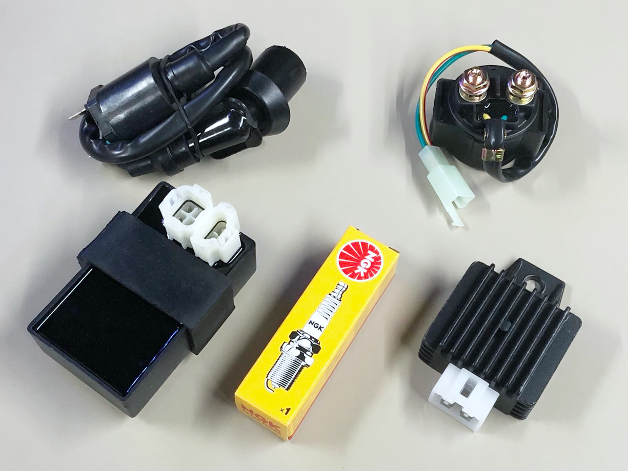 GY6 DC V3 Parts Kit - NGK Spark Plug, DC CDI, Ignition Coil, Solenoid (No Rev Limit)